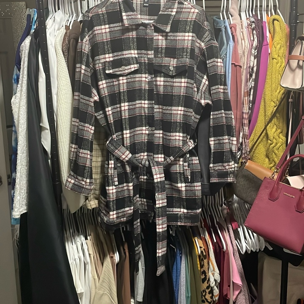 Windsor Plaid Belted Shacket – Size L